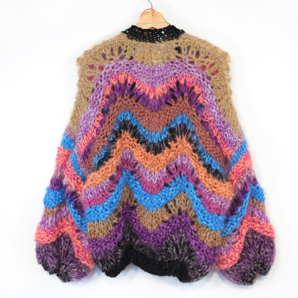 Knit Pattern – Short Chunky Mohair Cardigan Maple Wave No.12 (ENG-DE-NL-ES-FR-IT-DA-SV-NO)