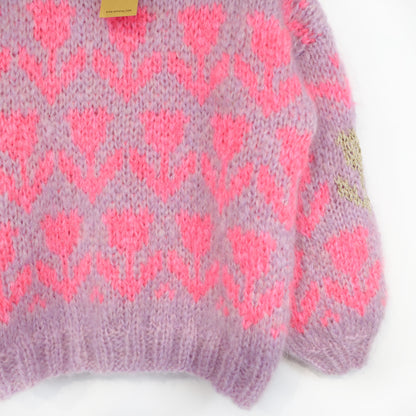 Strickanleitung – MYPZ Chunky Mohair Pullover Coral Tulips No.9 (ENG-NL-DE)