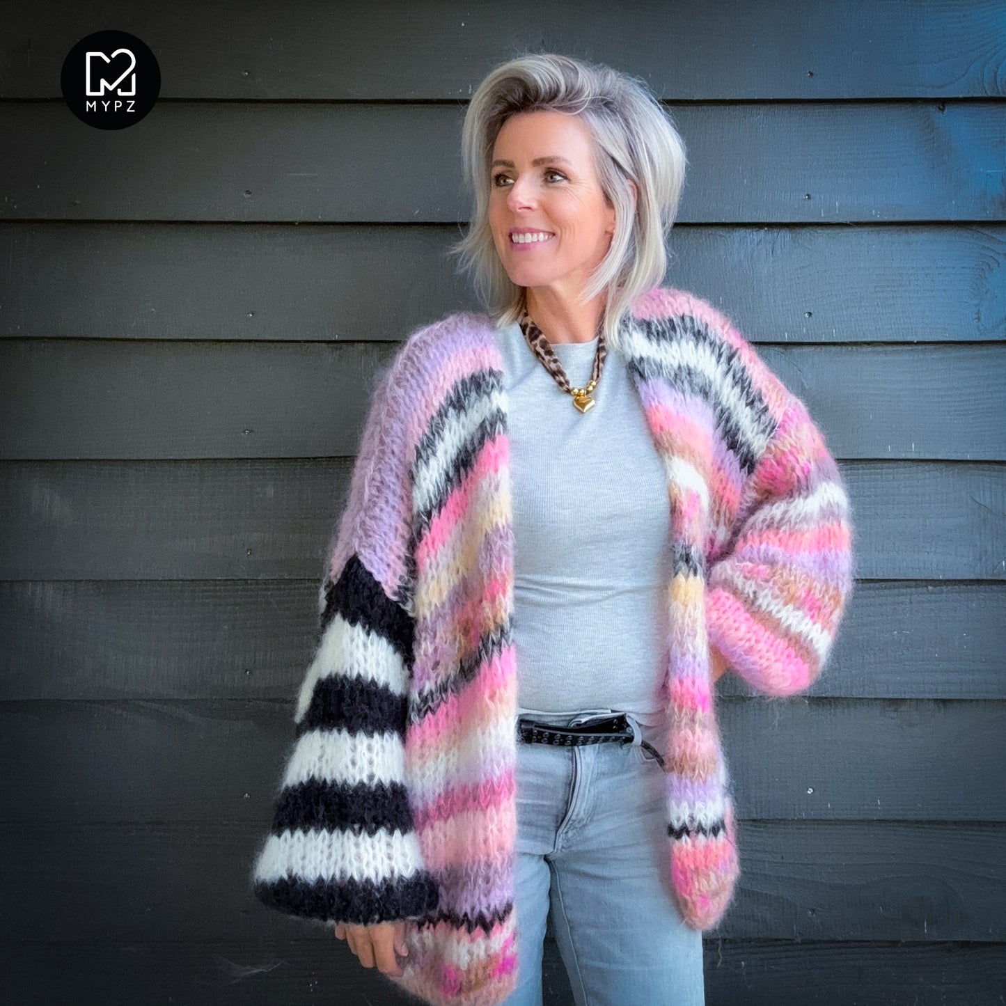 Strickset – MYPZ Chunky Mohair Cardigan Funky Caramel No.15 (ENG-NL-DE)