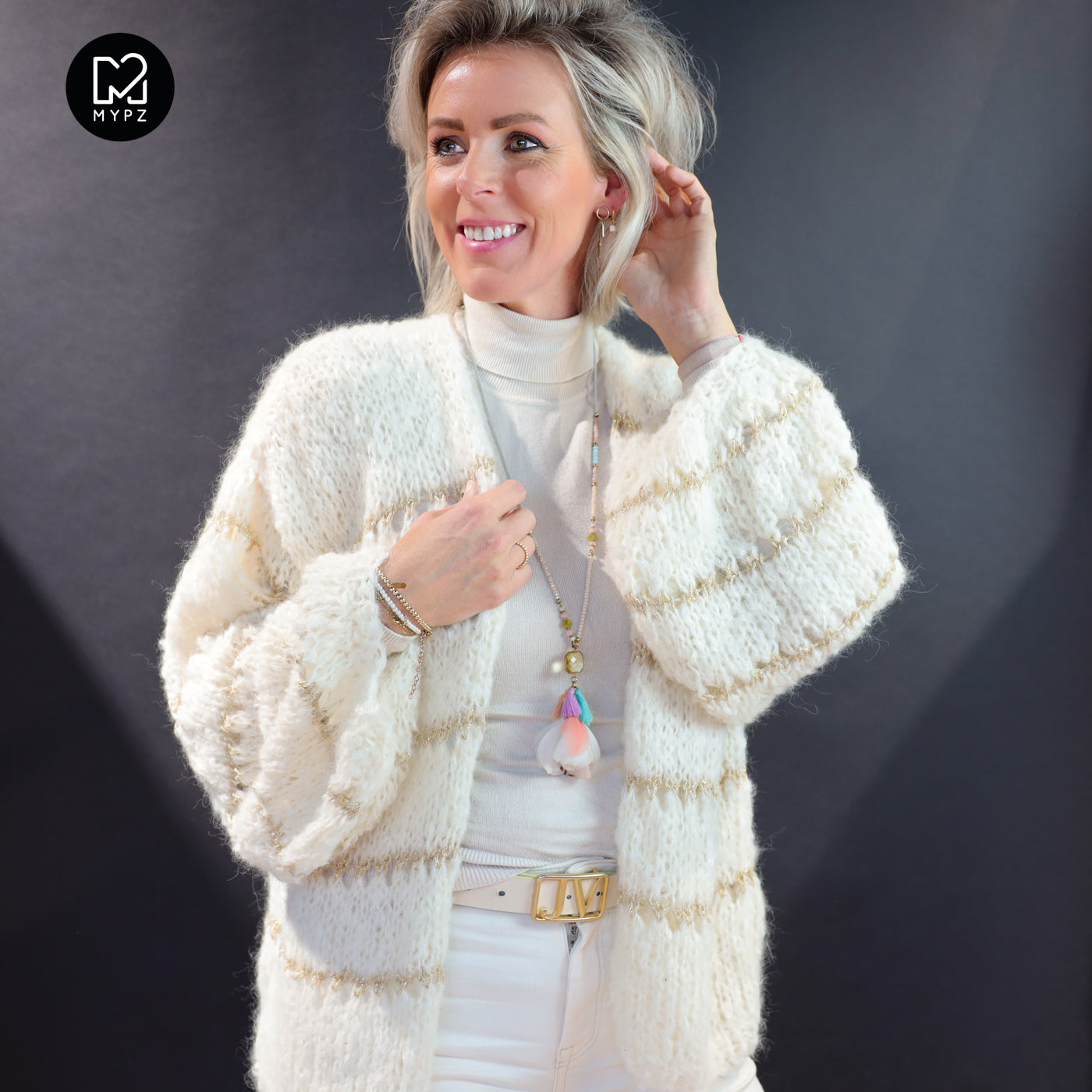 Knitting kit – MYPZ Light Alpaca-Silk Cardigan Glamour No10 (ENG-NL-DE)