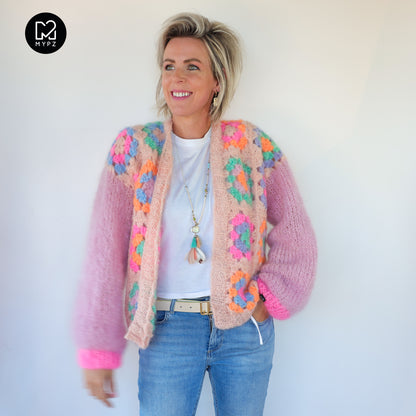 Häkelset - MYPZ Granny square mohair cardigan Marshmallow (ENG-NL-DE)