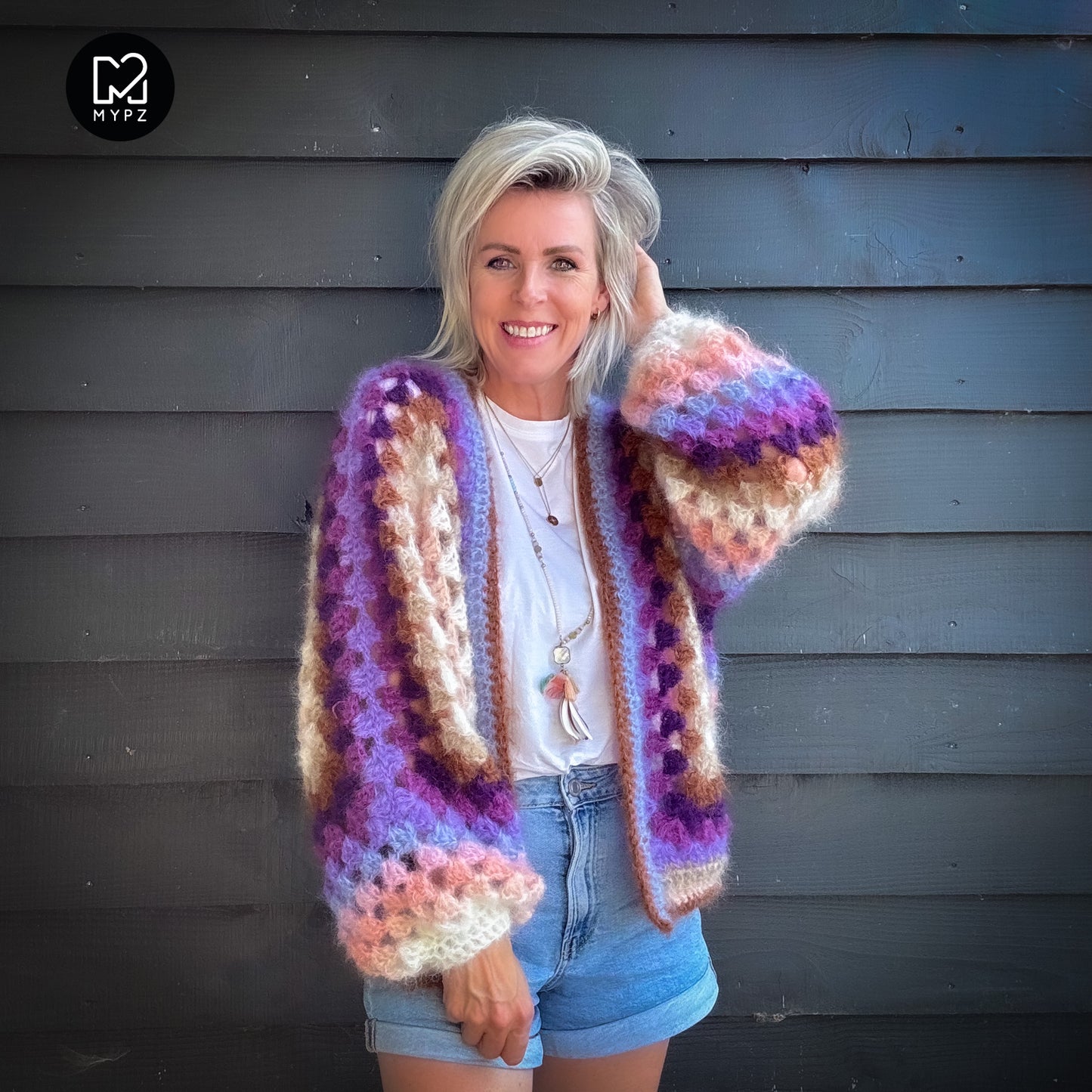 Häkelanleitung - MYPZ Hexagon Cardigan Pink Vibes (ENG-NL-DE)