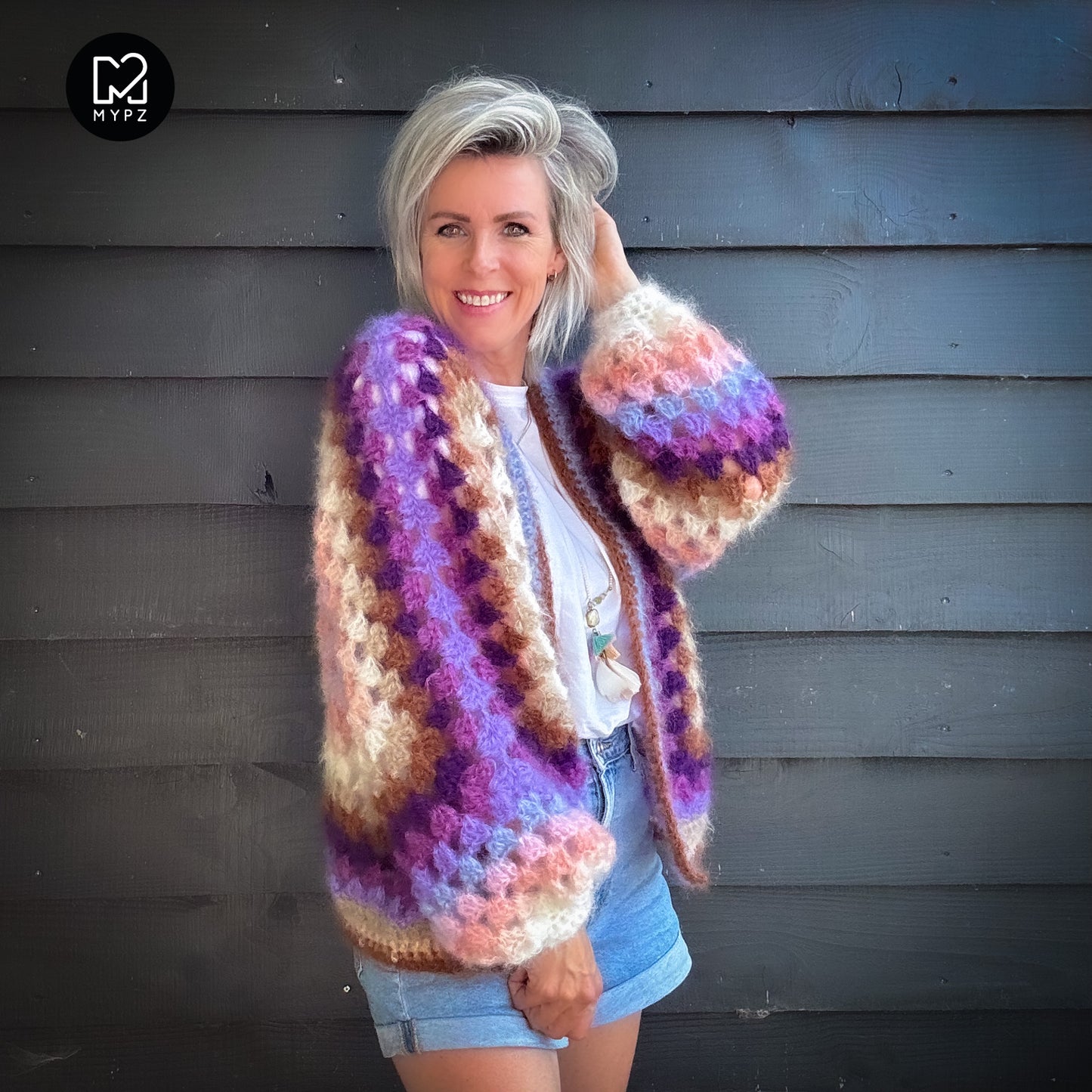 Häkelanleitung - MYPZ Hexagon Cardigan Pink Vibes (ENG-NL-DE)