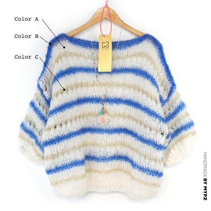 Design Your Own Kit – Strickset MYPZ Light Mohair Striped Top No10 (ENG-NL-DE)