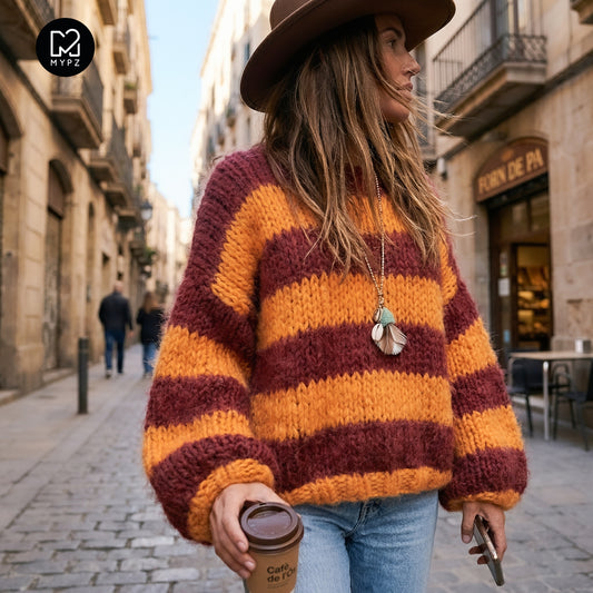 Strickset – MYPZ Chunky Alpaca Pullover Merlot No15 – Beginner (ENG-NL-DE)