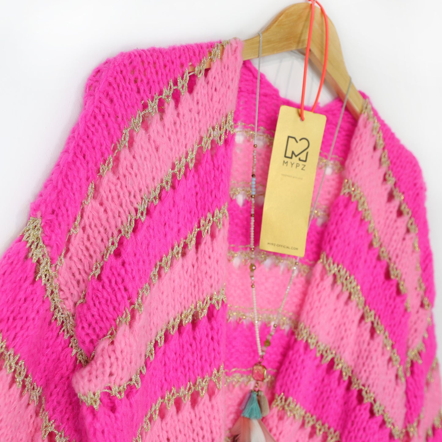 Strickset – MYPZ Light Alpaka Cardigan Neon Blush No. 10