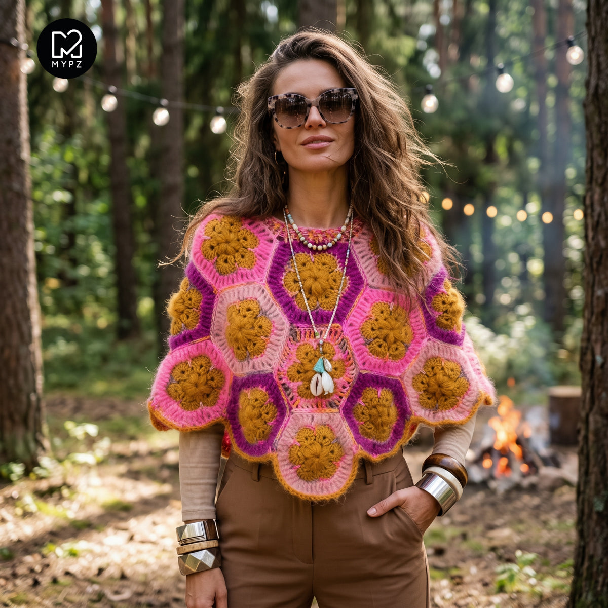 Häkelanleitung - MYPZ Poncho Pecan (ENG-DE-NL-ES-FR-IT-DA-SV-NO)