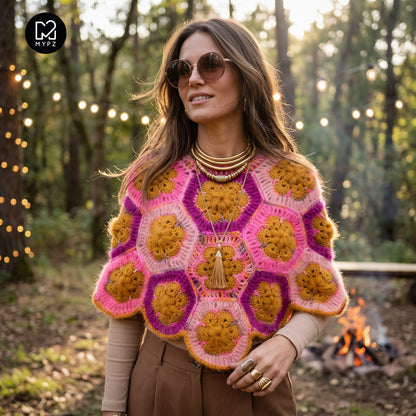 Häkelanleitung - MYPZ Poncho Pecan (ENG-DE-NL-ES-FR-IT-DA-SV-NO)