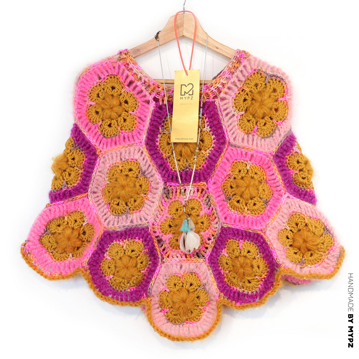 Häkelanleitung - MYPZ Poncho Pecan (ENG-DE-NL-ES-FR-IT-DA-SV-NO)