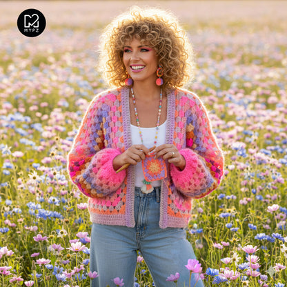 Häkelanleitung - MYPZ Hexagon Cardigan Pink Vibes (ENG-NL-DE)