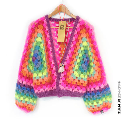Häkelset – MYPZ Hexagon Mohair Cardigan Rainbow (ENG-NL-DE)