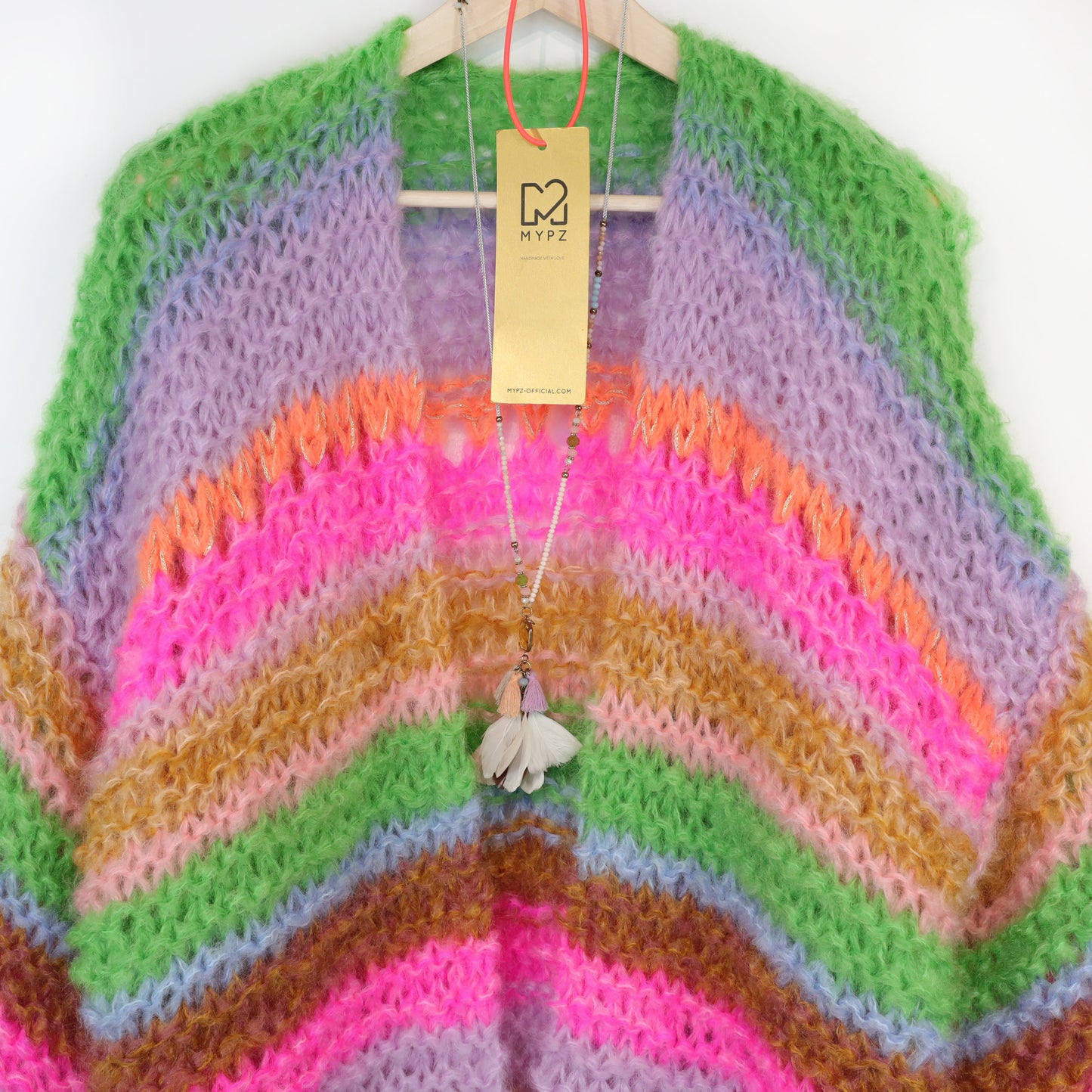 Strickanleitung – MYPZ Chunky Mohair Cardigan Rainbow Sorbet No.15 (ENG-NL-DE)