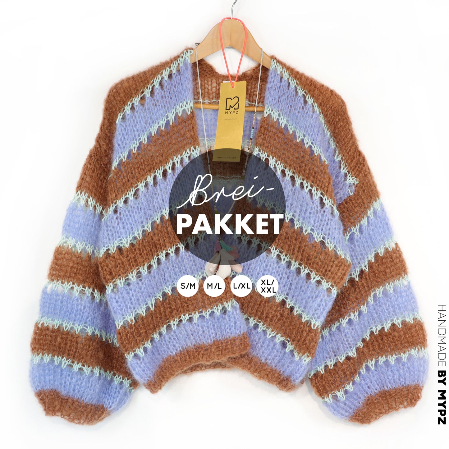 Knitting kit – MYPZ Light Mohair Cardigan Royal Coco No10 (ENG-NL-DE)