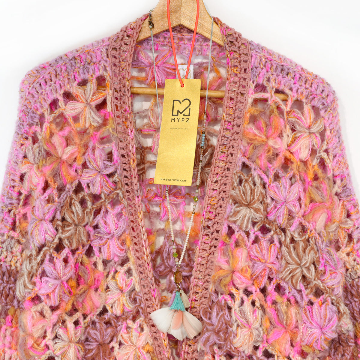 Häkelanleitung - MYPZ Short Wildflower Cardigan Pecan (ENG-DE-NL-ES-FR-IT-DA-SV-NO)
