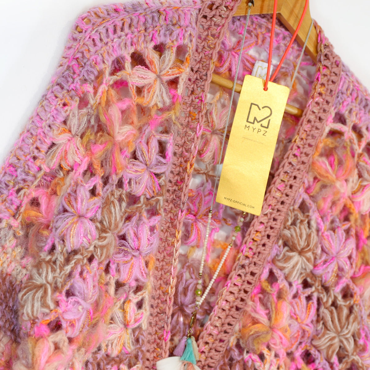 Häkelanleitung - MYPZ Short Wildflower Cardigan Pecan (ENG-DE-NL-ES-FR-IT-DA-SV-NO)
