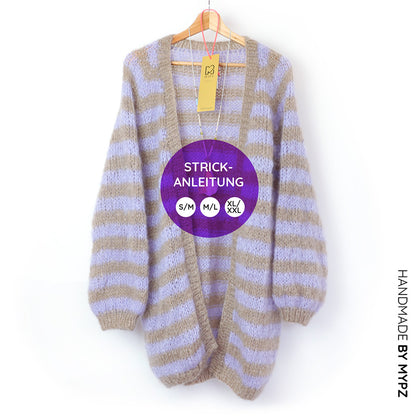 Strickanleitung – MYPZ top-down cardigan Lilac Haze No.9 (ENG-NL-DE)