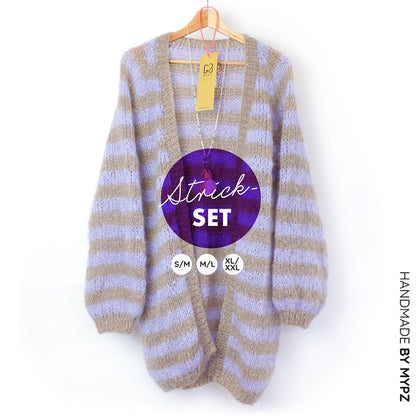 Strickset – MYPZ top-down cardigan Lilac Haze No.9 (ENG-NL-DE)