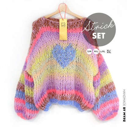 Strickset – MYPZ Short Chunky Alpaca-Mohair Pullover Lake No15 (ENG-NL-DE)