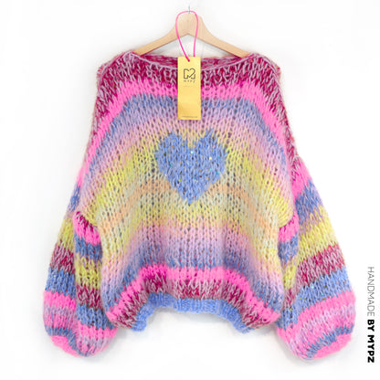 Knitting Kit – MYPZ Short Chunky Alpaca-Mohair Pullover Sunset Rave No15 (ENG-NL-DE-FR-ES)