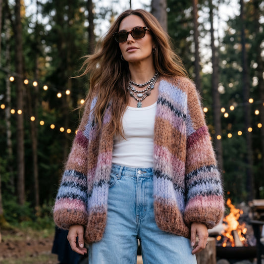 Strickmuster – MYPZ Chunky-Mohair-Cardigan Walnuss Nr. 15 (ENG-DE-NL-ES-FR-IT-DA-SV-NO)