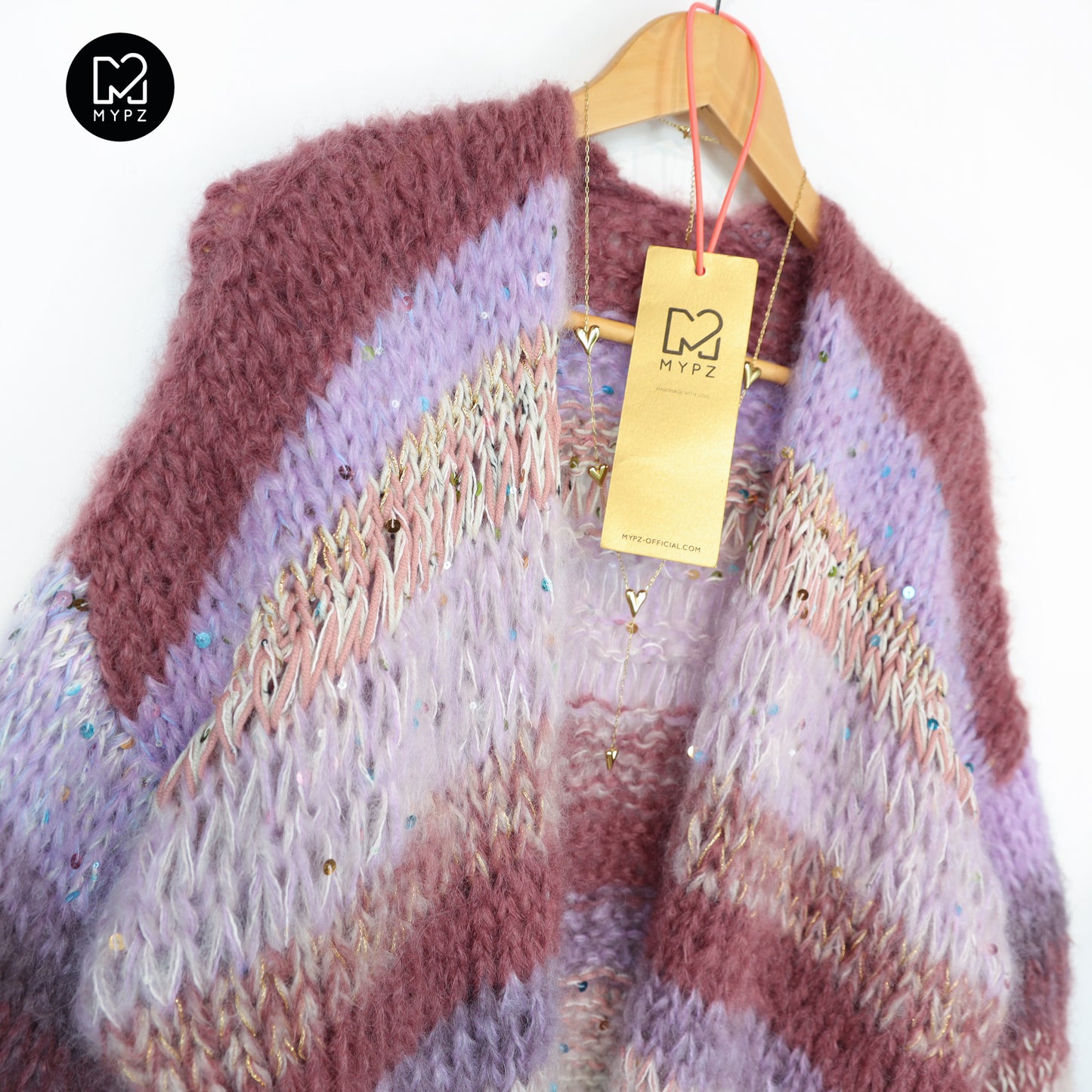 Strickanleitung – Chunky Mohair Cardigan Whisper Rose No.12 (ENG-NL-DE)