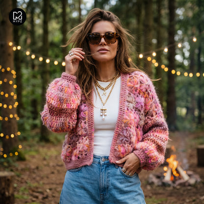 Häkelanleitung - MYPZ Short Wildflower Cardigan Pecan (ENG-DE-NL-ES-FR-IT-DA-SV-NO)