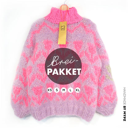 Knitting Kit – MYPZ Chunky Mohair Pullover Coral Tulips No.9 (ENG-NL-DE)