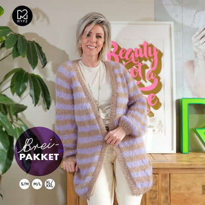 Strickset – MYPZ top-down cardigan Lilac Haze No.9 (ENG-NL-DE)