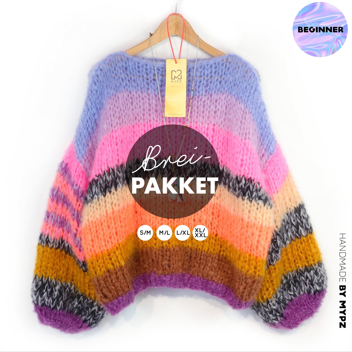 Strickset – MYPZ Basic Chunky Pullover Candy Heat No15 (ENG-NL-DE)