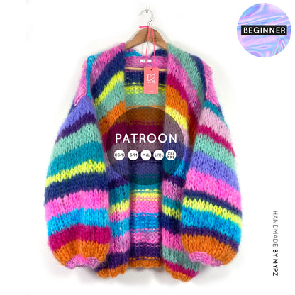 Strickanleitung – MYPZ Mohair Rainbow Cardigan No.15 (ENG-NL-DE)