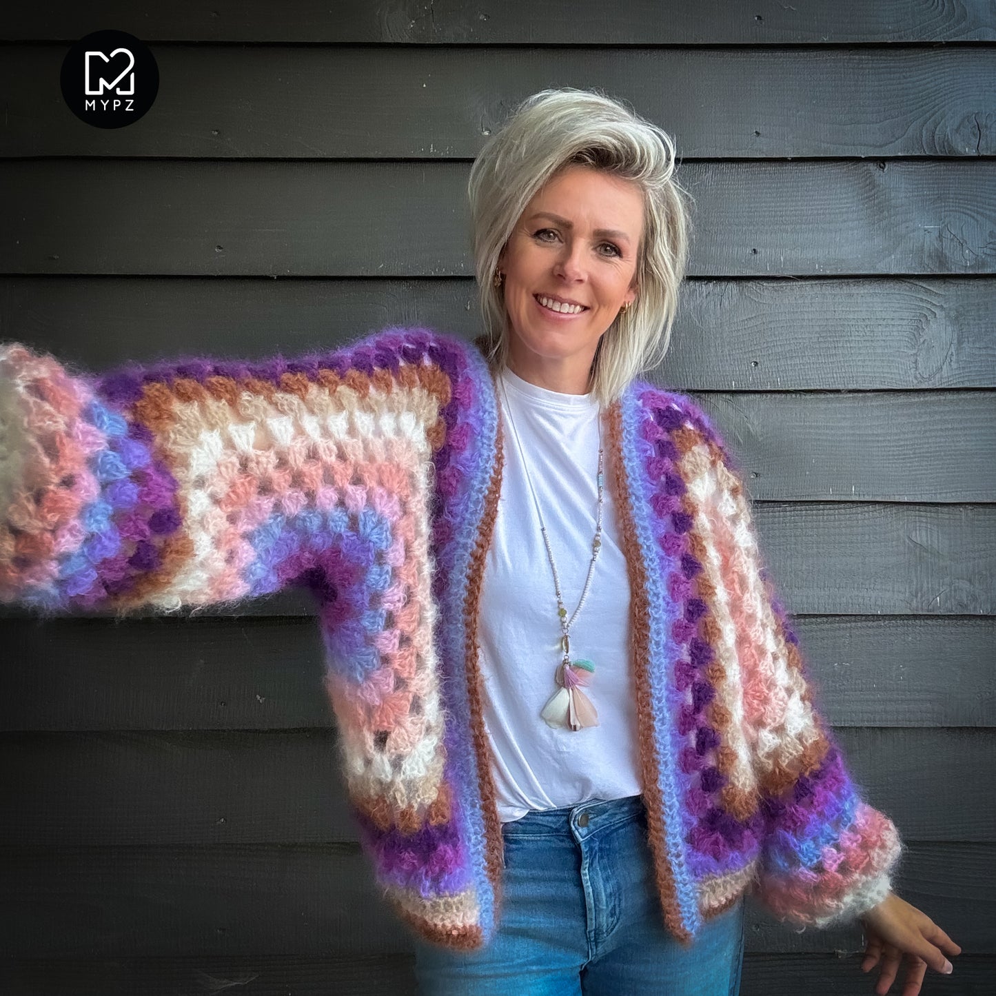 Häkelanleitung - MYPZ Hexagon Cardigan Pink Vibes (ENG-NL-DE)