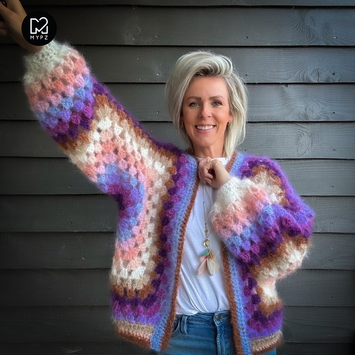 Häkelanleitung - MYPZ Hexagon Cardigan Pink Vibes (ENG-NL-DE)
