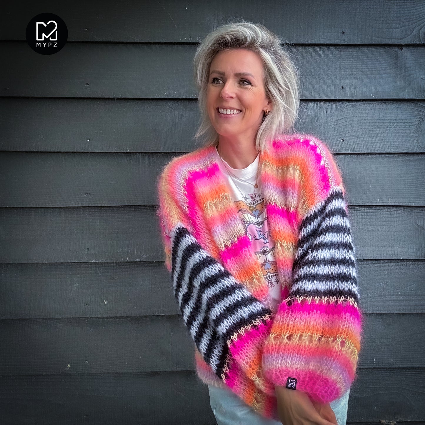 Strickanleitung – MYPZ Mohair Cardigan Pink Magic No10 (ENG-NL-DE)