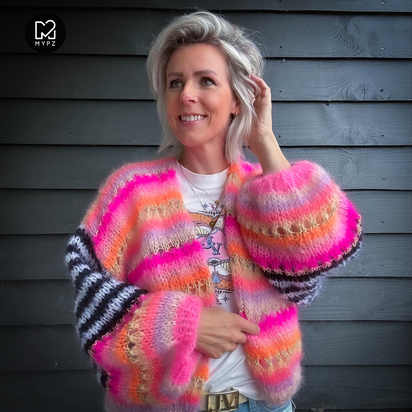 Strickanleitung – MYPZ Mohair Cardigan Pink Magic No10 (ENG-NL-DE)