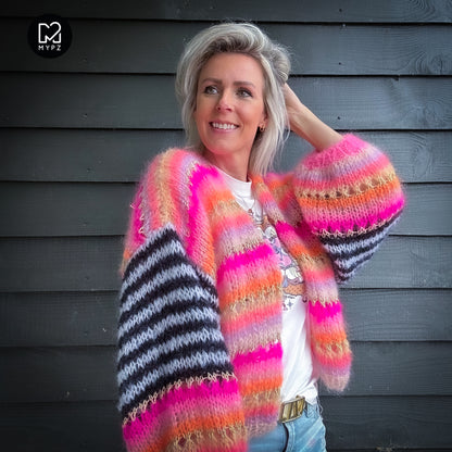 Strickanleitung – MYPZ Mohair Cardigan Pink Magic No10 (ENG-NL-DE)