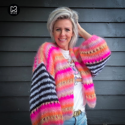 Strickanleitung – MYPZ Mohair Cardigan Pink Magic No10 (ENG-NL-DE)