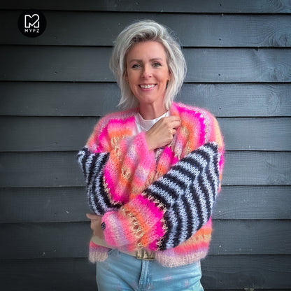 Strickanleitung – MYPZ Mohair Cardigan Pink Magic No10 (ENG-NL-DE)