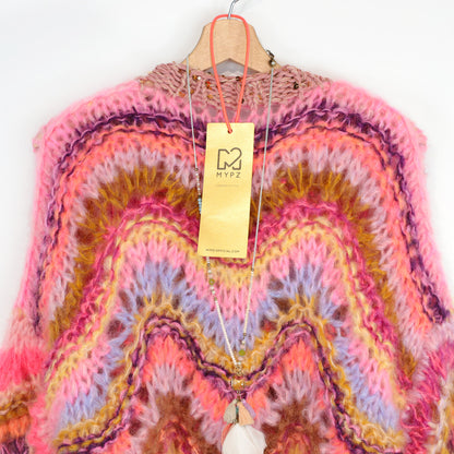 Strickanleitung – Chunky Mohair Pullover Colorflow Wave No.12 (ENG-NL-DE)