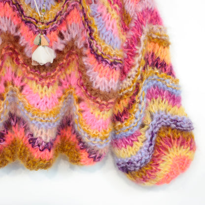 Strickanleitung – Chunky Mohair Pullover Colorflow Wave No.12 (ENG-NL-DE)