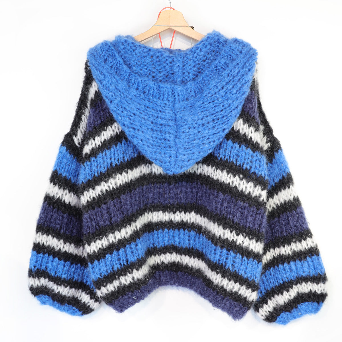 Strickmuster – MYPZ Hooded Chunky Mohair Bomber Cardigan Blue Nr.15 (ENG-DE-NL-ES-FR-IT-DA-SV-NO)