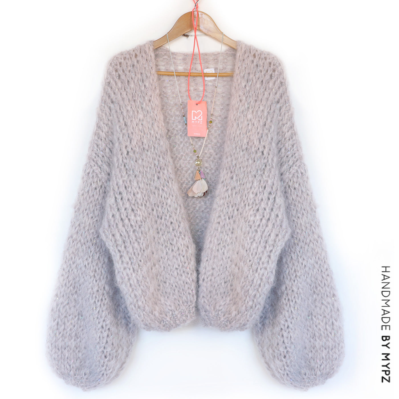 Strickset – MYPZ Kurze Chunky Mohair Cardigan Sparkling Sand No.15 (ENG-NL-DE)