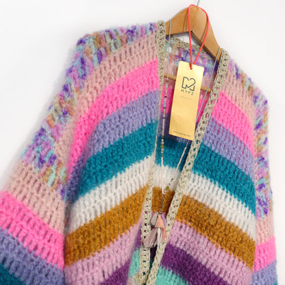 Häkelset - Chunky Mohair cardigan Sunset Glow (ENG-NL-DE)