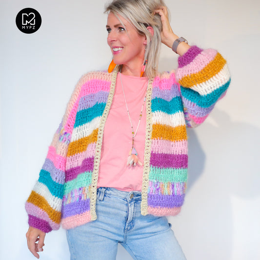 Strickanleitung - MYPZ Chunky Mohair cardigan Sunset Glow (ENG-NL-DE)