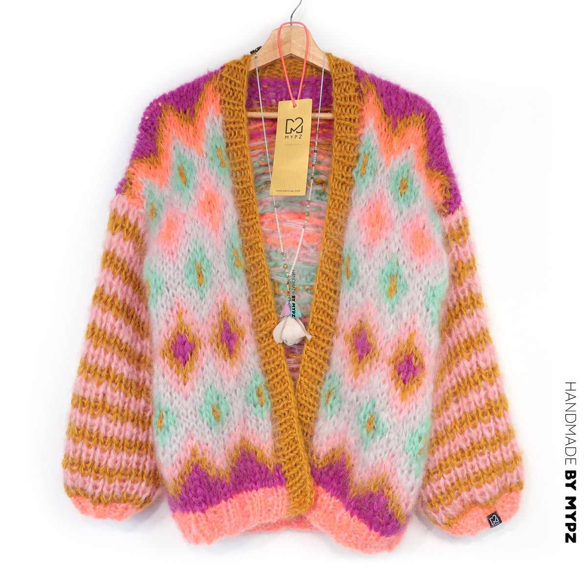 Strickset – Grobmaschige Mohairjacke Flora Nr.12 (ENG-DE-NL-ES-FR-IT-DA-SV-NO)