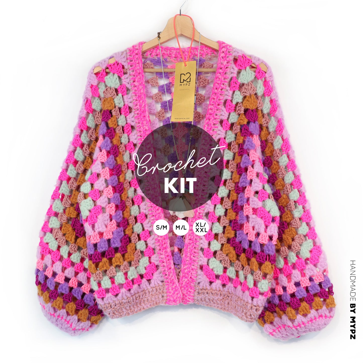 Crochet kit - MYPZ Hexagon Cardigan Pink Mojito (ENG-NL-DE)