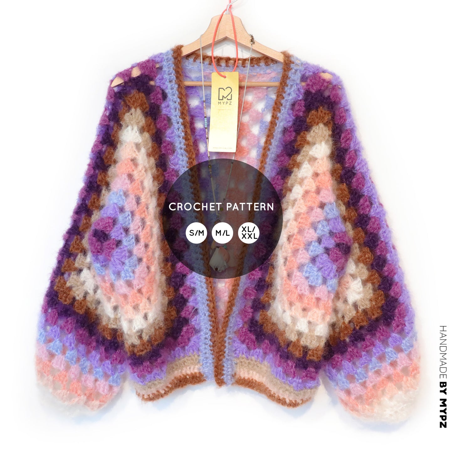 Häkelanleitung - MYPZ Hexagon Cardigan Pink Vibes (ENG-NL-DE)