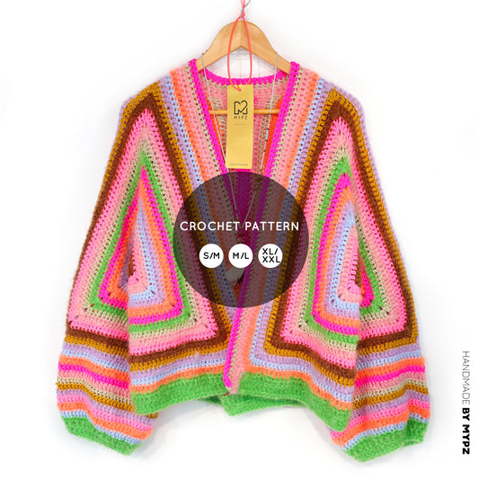 Häkelanleitung - MYPZ Hexagon Cardigan Vibrant Soul (ENG-NL-DE)