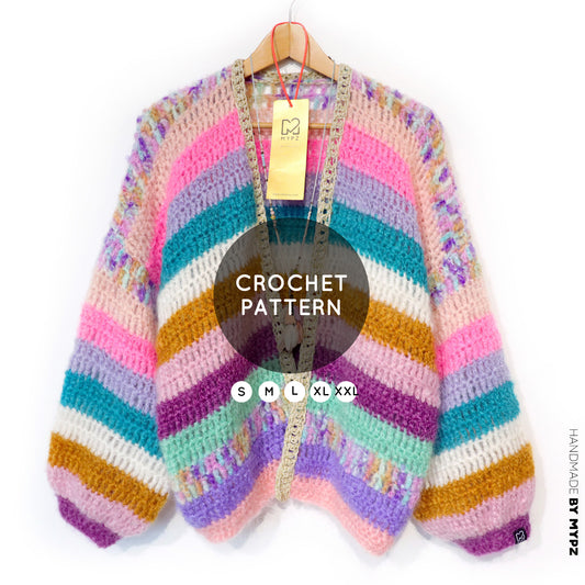 Strickanleitung - MYPZ Chunky Mohair cardigan Sunset Glow (ENG-NL-DE)