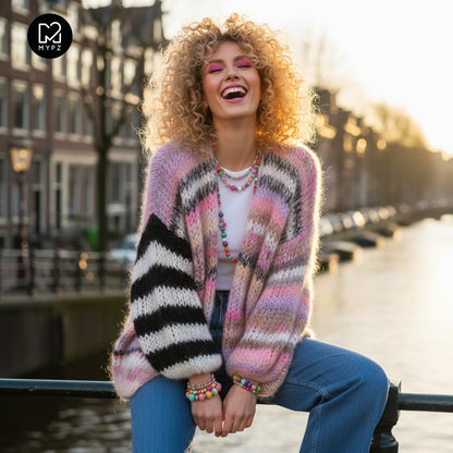 Strickset – MYPZ Chunky Mohair Cardigan Funky Caramel No.15 (ENG-NL-DE)