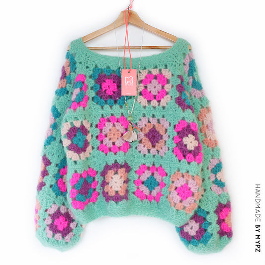 MYPZ Mohair Granny square Pullover Mint
